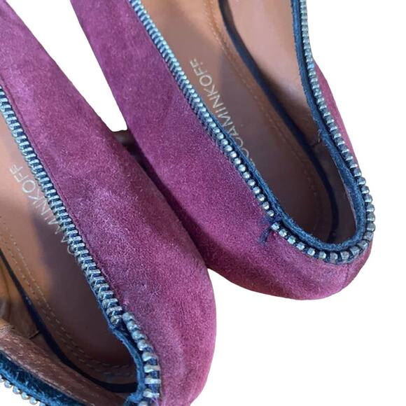 Rebecca Minkoff Maroon Suede Zippered Detail Flats Women SZ 7 - Picture 8 of 11